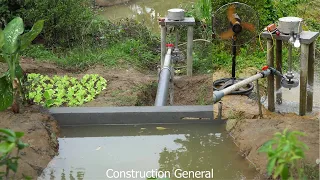 Construction Of Mini Hydroelectric Dam Producing Electricity 260V - 2000W