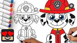 How To Draw Marshall | Paw Patrol