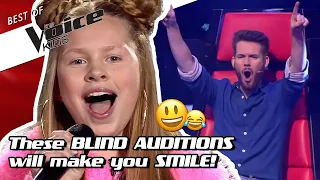 Top 10 | HAPPY & FUNNY Blind Auditions in The Voice Kids! 😃