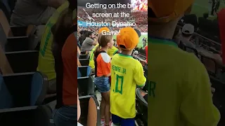 Getting on the big screen at the Houston Dynamo Game!