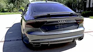 Samcrac Review His SAVAGE 800HP Audi RS7 w/ ARMYTRIX FULL Exhaust - Launch Control & Loud Revs!