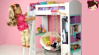 Doll Bunk Bed Bedroom Morning Routine Back To School -  AG  Doll Furniture & Realistic Miniatures