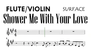 Shower Me With Your Love Flute Violin Surface Sheet Music Backing Track Partitura