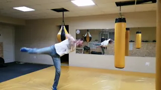 ТРЕНИРОВКА УДАРА 540 kick (hyper tornado kick)                   #спорт#мотивация#Атаман