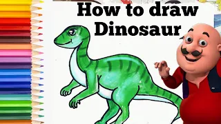 How to draw dinosaur | Cute animals Drawing for kids | motu patlu ka dainsour