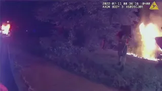 Body camera shows pizza delivery man save child from fire