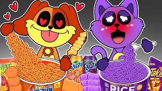 Convenience Store Orange Purple Food Mukbang - Catnap vs Dogday | POPPY PLAYTIME CHAPTER 3 | ASMR