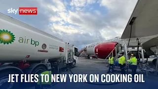 Jet uses 100% sustainable aviation fuel to fly from London to New York