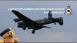 WELCOME HOME: Lancaster Bomber Returns Home After 7 Hours Flying | BBMF RAF Coningsby | 04.05.22