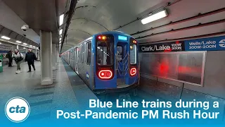 CTA 'L' - A Post-Pandemic Blue Line PM Rush Hour (Feb 2023)