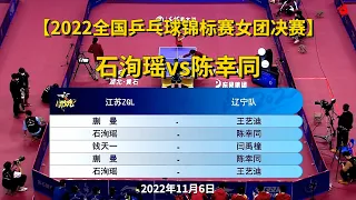 【2022全国乒乓球锦标赛女团决赛】2022.11.6 石洵瑶vs陈幸同全场集锦