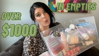 OVER $1000 IN EMPTY PRODUCTS! Makeup, Skincare, & Haircare Empties from September 2021 to March 2022