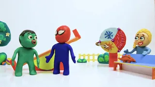 DibusYmas Dresses 💕Superhero Play Doh Stop motion cartoons