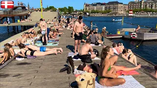 Kalvebod Brygge Harbour Bath Beach 🇩🇰 Copenhagen Denmark, 20 May 2024, Bikini Beach, 4K Beach Walk