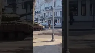 Russia incursion. Tanks on the Odessa  city center.