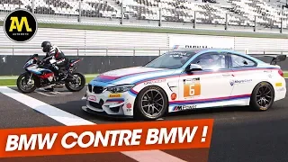 Voiture contre moto : BMW M4 GT4 vs BMW S 1000 RR