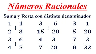 Suma y resta de fracciones con distinto denominador - Desde cero