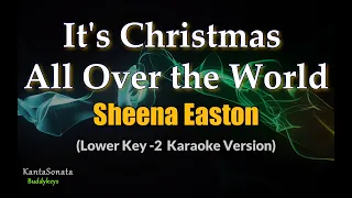 It's Christmas (All Over the World) | Sheena Easton | LOWER KEY (Karaoke Version)