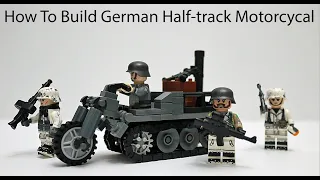 How To Build Lego WW2 German Half-track Motorcycle The Sd.Kfz. 2 And Lego ww2 Stop Motion.