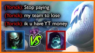 He thought I was paying his teammates to throw?! [Urgot vs Yorick] - League of Legends