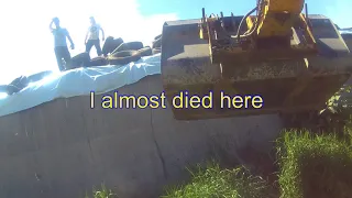 Covering first cutting haylage in 2 bunks