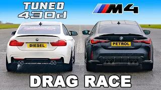 BMW Tuned 430d vs BMW M4: DRAG RACE