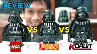 Darth Vader minifigures comparison | LEGO vs POGO vs Koruit