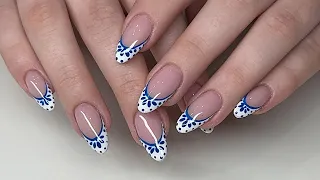 Acrylic Fill | French Nails With Designs | Almond Nails | Acrylic Nails