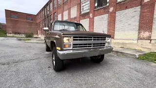 1986 Chevrolet K-20 4x4 square body pickup “walk around” video