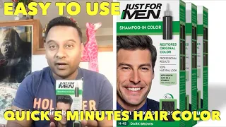 JUST FOR men SHAMPOO in COLOR RESTORES ORGINAL hair COLOR EASY TO USE