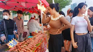 Cambodia Street Food Tour at Riverside Phnom Penh - Delicious Seafood, Youtiao, Meatball, & More