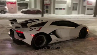 AVI Lamborghini SVJ playing in the snow 😈