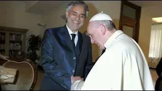 Andrea Bocelli moves Pope Francis by singing - Amazing Grace how sweet the sound,