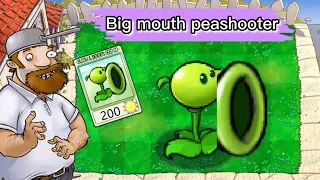 PVZ1 discover: Big mouth peashooter ❗❗❗  - HARD MODE MOD PvZ Plus