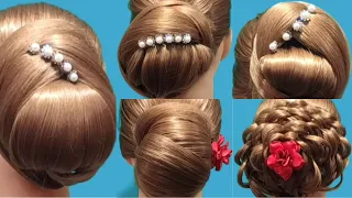 💃5 heirloom bun hairstyle for bridal | wedding hairstyle | trendy juda hairstyle | easy hairstyle