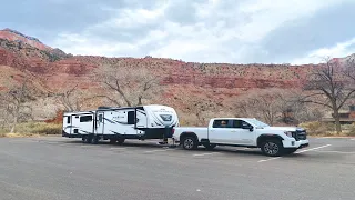 Leaving Zion NP & Heading North During Winter | Colder Temps & Leveling Issues | Full-Time RV Living