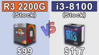 Ryzen 3 2200G (Stock) vs i3 8100 | GTX 1060 6GB | New Games Benchmarks