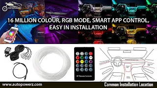 Multicolor RGB Sound Active Car Atmosphere Ambient Lighting Kit – Wireless Bluetooth APP Control