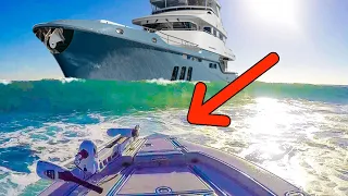 RECKLESS Yacht Captains Toss My Little Boat with Massive Waves!