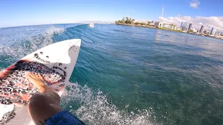 PERFECT LEFTS OVER DRY REEF IN HAWAII! (POV SURF)