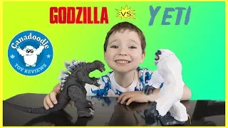 HUGE Godzilla vs. Yeti Abominable Snow Monster! Animal Planet Kids Toys Canadoodle