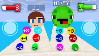 JJ and Mikey 2048 Balls 3D Game 2 - Maizen Minecraft Animation