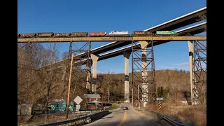 High Bridges & Colorful Power on the Wheeling & Lake Erie in Pennsylvania