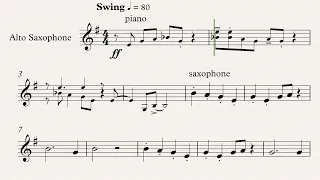 Вотс С. "Hary Scary" - видео-минусовка и ноты для саксофона-альта, темп 80