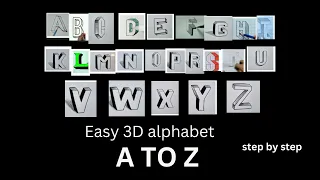 3D drawing.3d alphabet drawing number drawing 3dرسم ثلاثي الأبعاد .رسم الحروف الأبجدية ثلاثي الأبعاد
