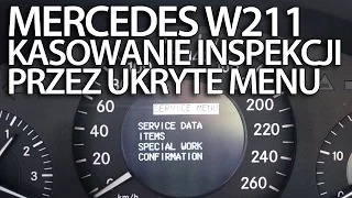 Kasowanie inspekcji serwisowej Mercedes-Benz W211 (reset ukryte menu klasa E)