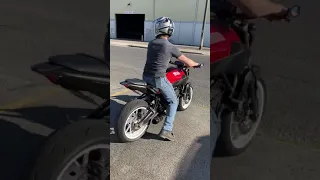 Letting a friend ride my MT07 and he does this...