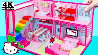 How To Make Pink Bunny House with Bunk Bed, Rainbow Stairs from Polymer Clay â�¤ï¸� DIY Miniature House