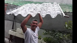 Telha transparente com garrafa pet para substituir telha comum