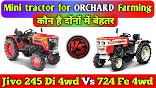 mahindra jivo 245 di 4wd vs swaraj 724 fe | compare | jivo 245 di vs 724 fe  | @TractorMitra 🔥